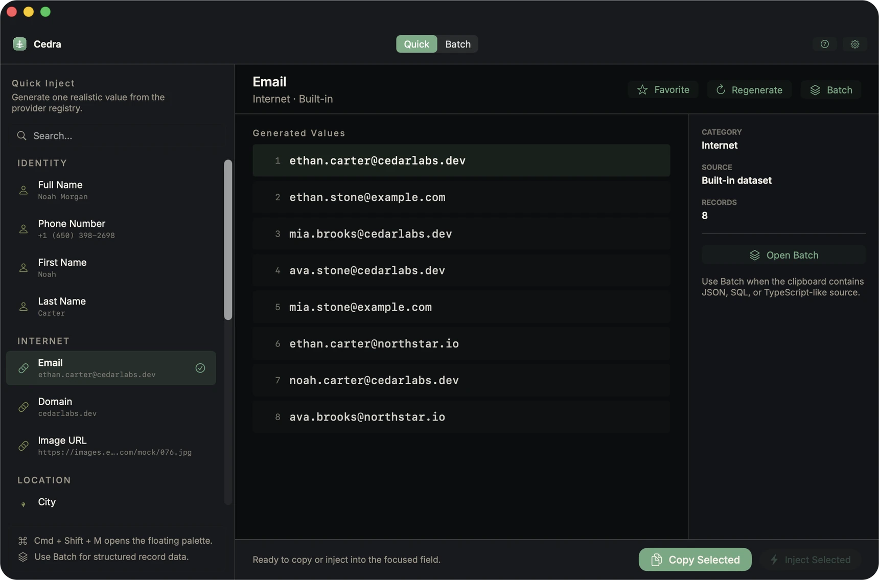 Cedra running on macOS