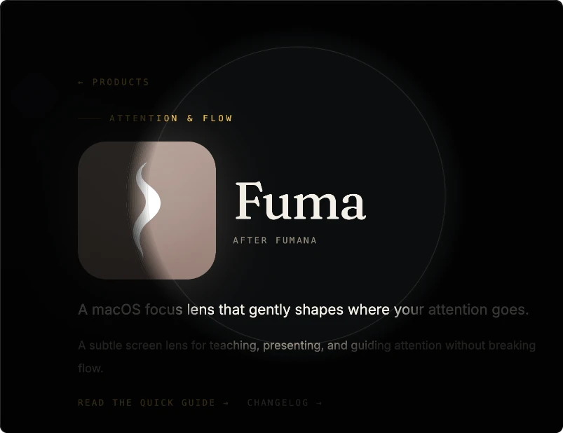 Fuma running on macOS